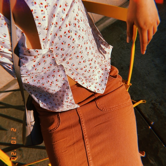 Mustard Seed Medium Burnt Pink Midi Skirt - Picture 1 of 9